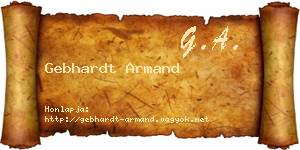 Gebhardt Armand névjegykártya